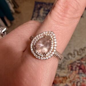 14K rose gold peach morganite ring